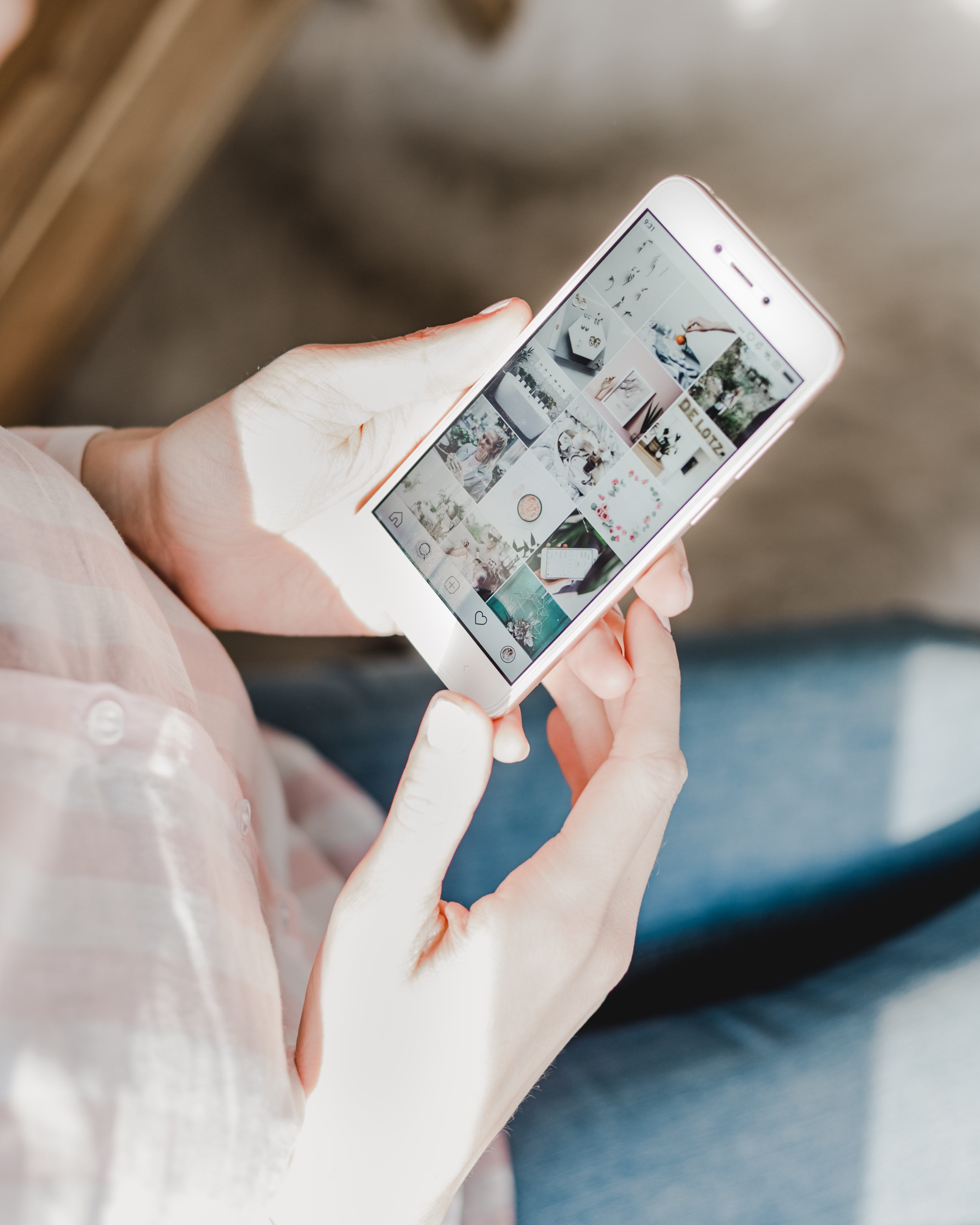 Social media feed on smartphone